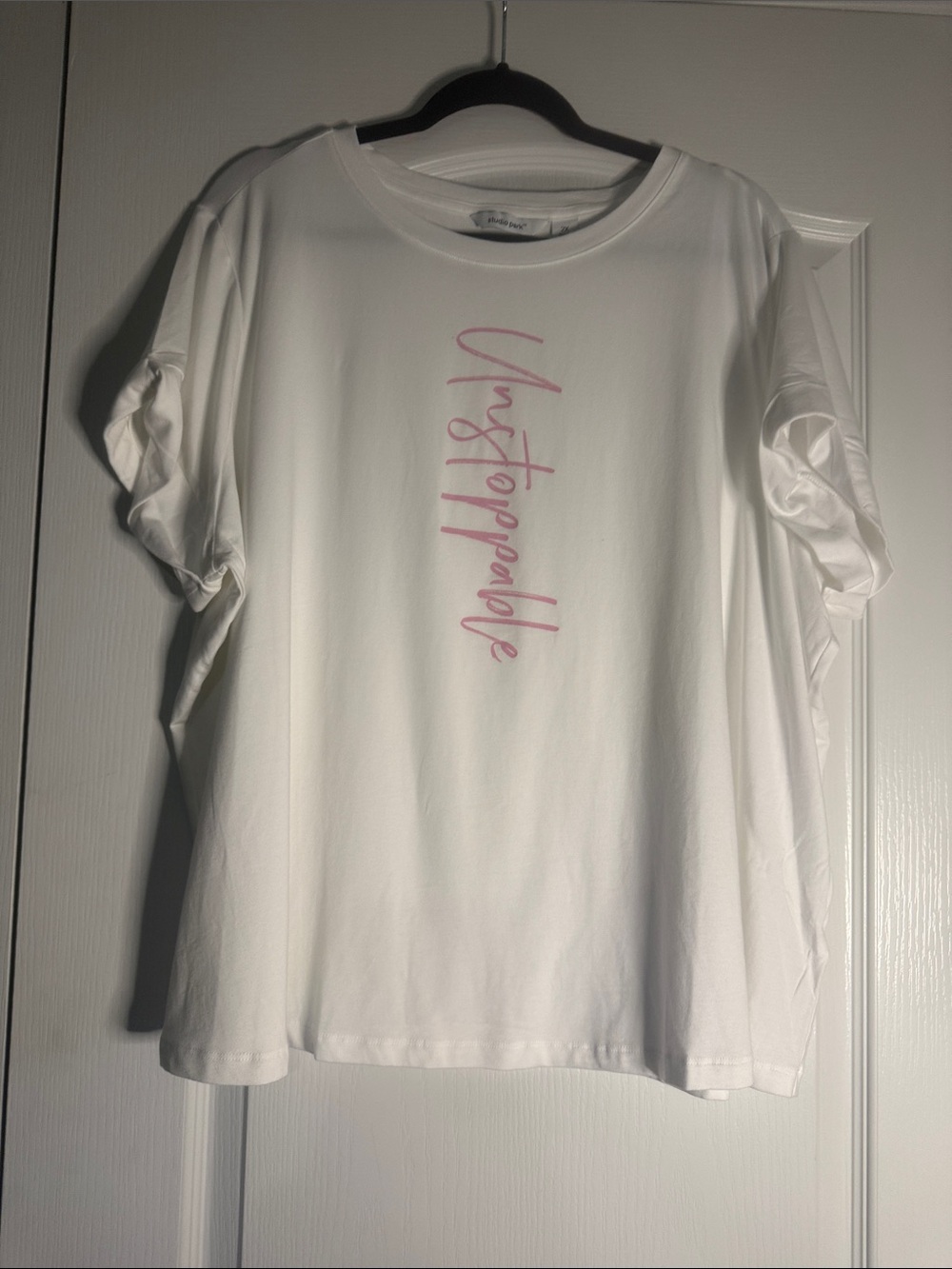 Studio Park Unstoppable White Graphic Tee for Kids - Soft Casual Top Size 2X